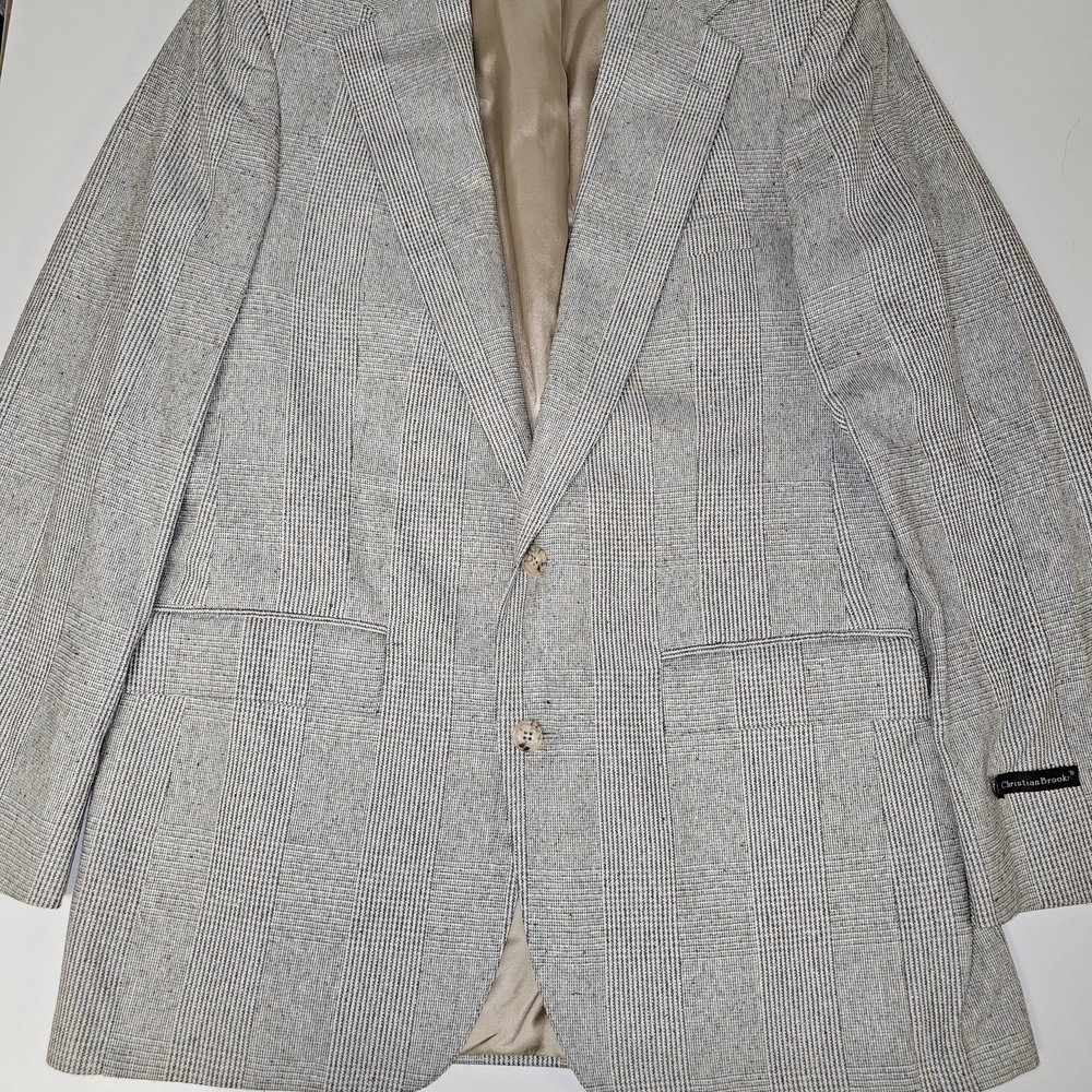 Christian Brothers 'Sandpiper' Gray  Windowpane Plaid Men's Blazer